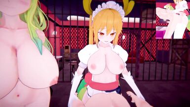 Maid Kobayashi - Futas Tohru and Lucoa | Male taker POV - 10 image