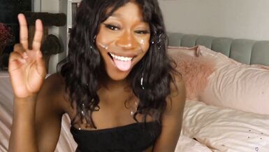 Trans Beauty Vanniall's Biggest Huge Cock Self Facial Yet! With Cum Eating! - 11 image