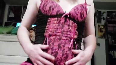 Sissy fucks Dildo in chastity