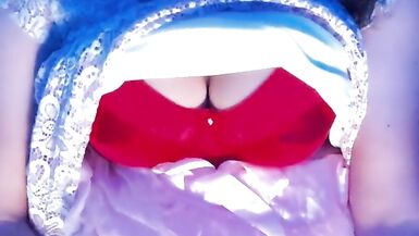 Sissy with big tits jerking off for the camera - 7 image