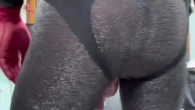 Shiny Pantyhose Cock Sitting w Dee Angels - 3 image