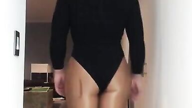 Sabine's sexy curves (trans, crossdressing, transformation, pantyhose, female mask) - 11 image