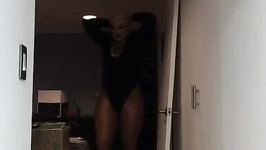 Sabine's sexy curves (trans, crossdressing, transformation, pantyhose, female mask) - 13 image