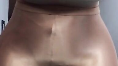 Sabine's sexy curves (trans, crossdressing, transformation, pantyhose, female mask) - 14 image