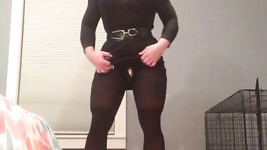 Raquel's rubber pussy (trans, crossdress, female mask, fetish, skirt, pantyhose, kinky, encasement) - 8 image