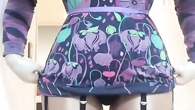 Naughty Nadia (trans, crossdressing, feminization, transformation, female mask, garters, high heels) - 10 image