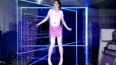 Trans sissy gurl striptease lap dance and riding dildo - 1 image