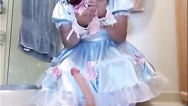 Sissy Candy playing with lots of dildos - 2 image