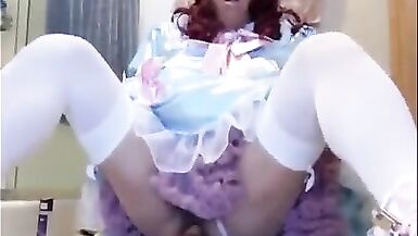 Sissy Candy playing with lots of dildos - 6 image