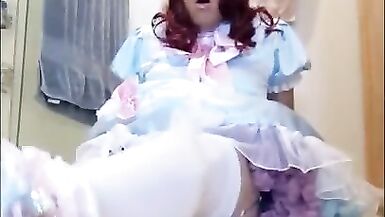 Sissy Candy playing with lots of dildos - 7 image