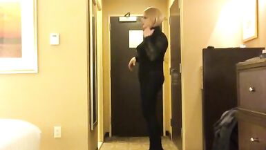 Krystal's Hotel Tease (trans, fetish, female mask, mask, feminization, crossdress, transformation) - 13 image