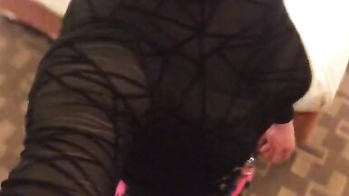 Krystal's Hotel Tease (trans, fetish, female mask, mask, feminization, crossdress, transformation) - 3 image