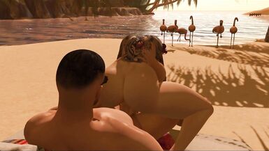Awesome Fuck with gorgeous FUTA at Beach - Second life - 12 image