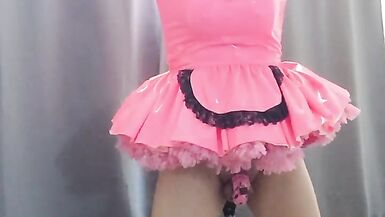 Sissy Candy locked on her dildo stand again - 12 image