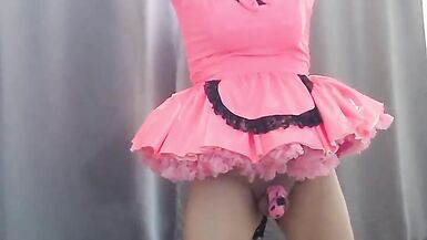 Sissy Candy locked on her dildo stand again - 9 image
