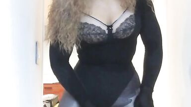 Gabrielle's lovely locks (female mask, trans, crossdress, mask, BBW, wig, corset, high heels) - 10 image