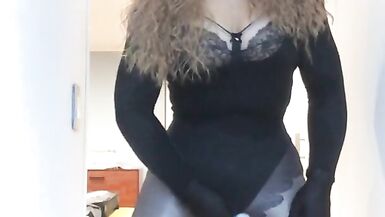 Gabrielle's lovely locks (female mask, trans, crossdress, mask, BBW, wig, corset, high heels) - 12 image