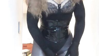 Gabrielle's lovely locks (female mask, trans, crossdress, mask, BBW, wig, corset, high heels) - 6 image