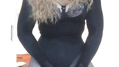 Gabrielle's lovely locks (female mask, trans, crossdress, mask, BBW, wig, corset, high heels) - 9 image