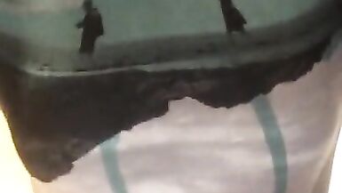 Julie (Camel toe, pantyhose, masturbation, upskirt, female mask, high heels, short skirt, blonde) - 4 image