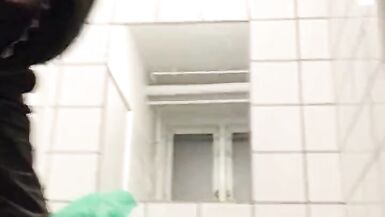 Sissy slut riding in public toilet