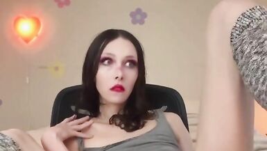 Slavic transgirl has a surprise, fucks herself and cums - 7 image