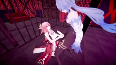 Genshin Impact - Futa Ganyu feet worship with Yae Miko - 2 image