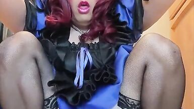 Sissy Maid Candy playing with her dildos again