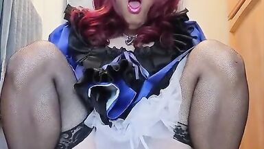 Sissy Maid Candy playing with her dildos again - 2 image