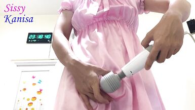 SisK release her penis from chastity device and play with her horny penis after her ass being plugged. - 6 image