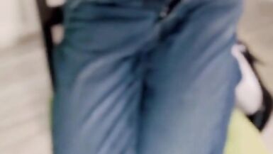 Tranny wetting jeans and piss play - 3 image