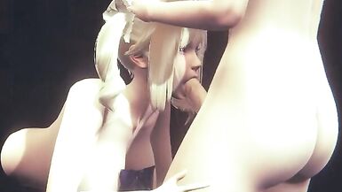 Genshin Impact Hentai - Barbara 69 and Threesome with 2 Futanaris - 8 image