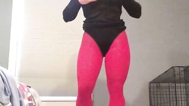 Hilda's disguise (female mask, mask, tights, trans, crossdress, high heels, short skirt, transform) - 14 image