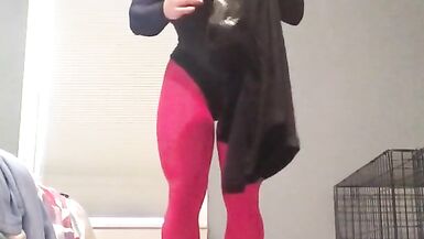 Hilda's disguise (female mask, mask, tights, trans, crossdress, high heels, short skirt, transform) - 15 image