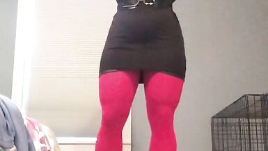 Hilda's disguise (female mask, mask, tights, trans, crossdress, high heels, short skirt, transform) - 5 image