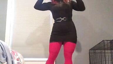 Hilda's disguise (female mask, mask, tights, trans, crossdress, high heels, short skirt, transform) - 6 image