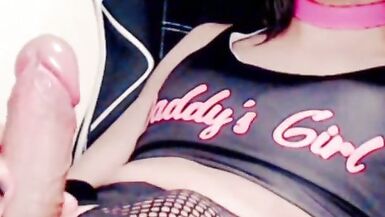 little slutty sissy cumming jerking again for daddy on cam - 4 image