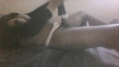 Ladyboy ShinAe Ahn with fleshlight masturbating and orgasm in bed with finish - 3 image