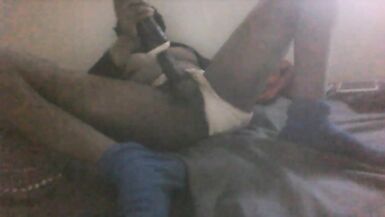 Ladyboy ShinAe Ahn with fleshlight masturbating and orgasm in bed with finish - 5 image