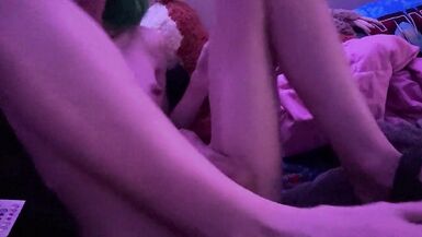 Trans Girl Uses new Vibrator on tight Ass and cums hard