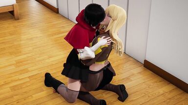 Rwby futa Ruby Rose x Yang xiao long remaster cowgirl doggystyle hot lesbian huge dick - 2 image