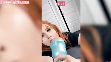 Busty bigboobed redhead TS barebacked by big cock dude - 6 image