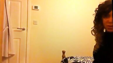 tranny flashing nylon legs and loose shorts - 12 image