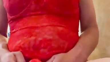 Dildos and vibrator play by horny cd milf - 2 image