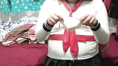 PVC Sissy School girl does breathplay latex mask gasmask Eva Helmet - 4 image