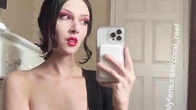 Trans girl invites straight guy over and convinces him to fuck her - 3 image