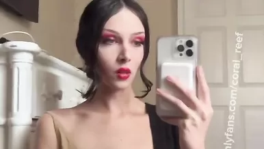 Trans girl invites straight guy over and convinces him to fuck her