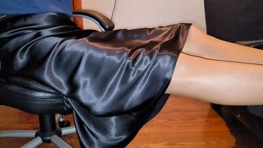 Black satin half slip underneath my lined skirt - 1 image
