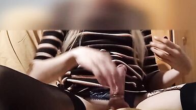 Sexy CD dresses up and plays with dildo. Double cumshot! - 15 image