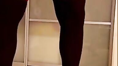 Sissy femboy cd tv Femdom Shemale Masturbation High Heels Red dress big tits big ass - 11 image